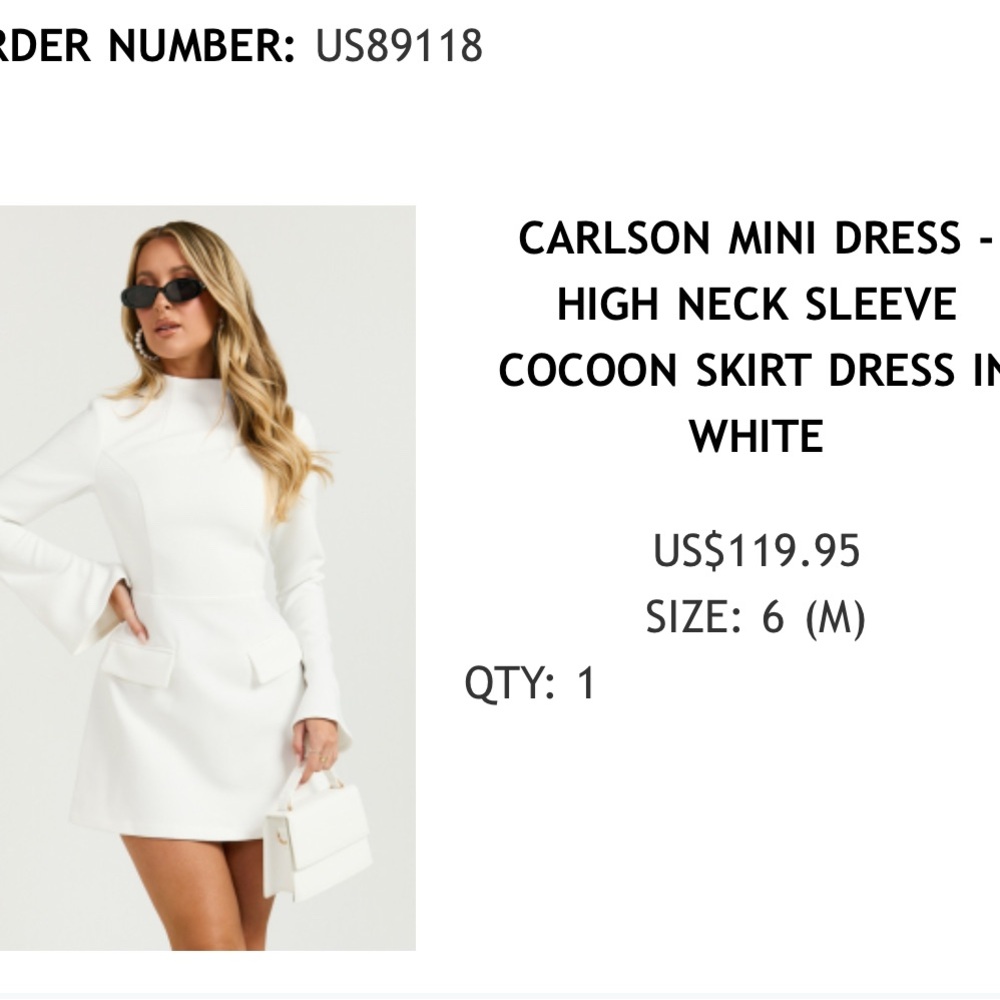 Showpo White Carlson Mini Dress